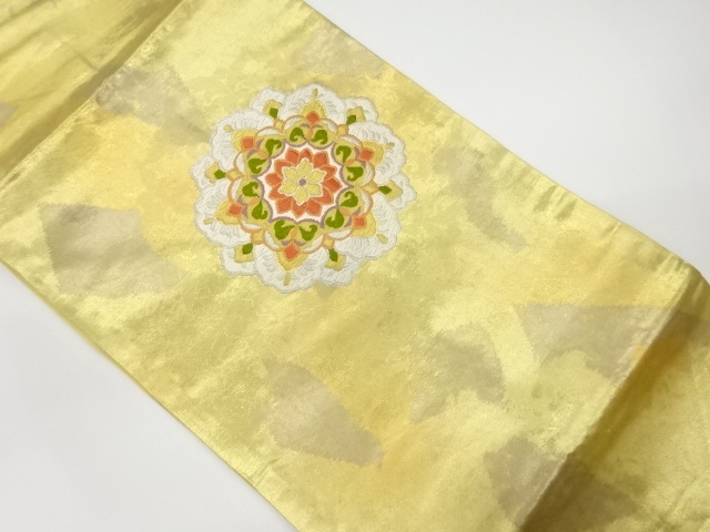 JAPANESE KIMONO / VINTAGE NAGOYA OBI / WOVEN FLOWER CREST